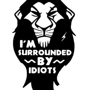 Black scar vinyl car decal 5x3 lion funny king silly kid